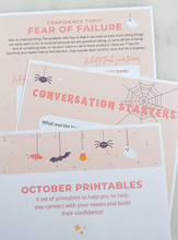 Load image into Gallery viewer, Confidence Building Printables for Tweens - October