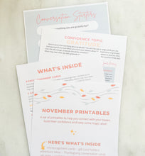 Load image into Gallery viewer, Confidence Building Printables forTweens - November