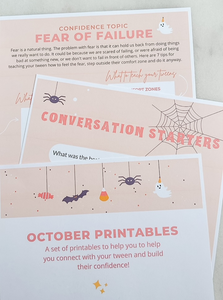Confidence Building Printables for Tweens - October