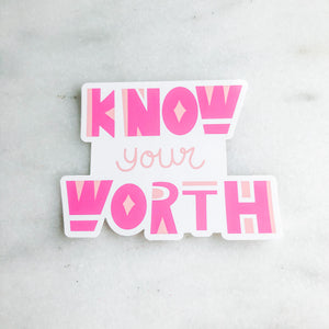 Know Your Worth Mirror Cling